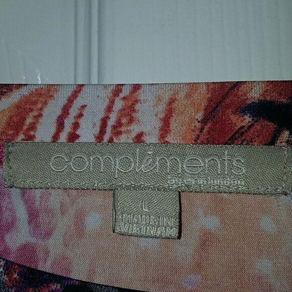Complements by Erin London printed top Sz L NWOT - Picture 4 of 5